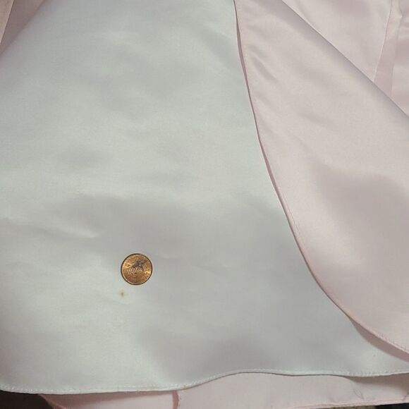 Pink Satin Formal Flower Girl Dress Rhinestone Lace Up Party 2pc Shawl Wedding - Picture 10 of 11